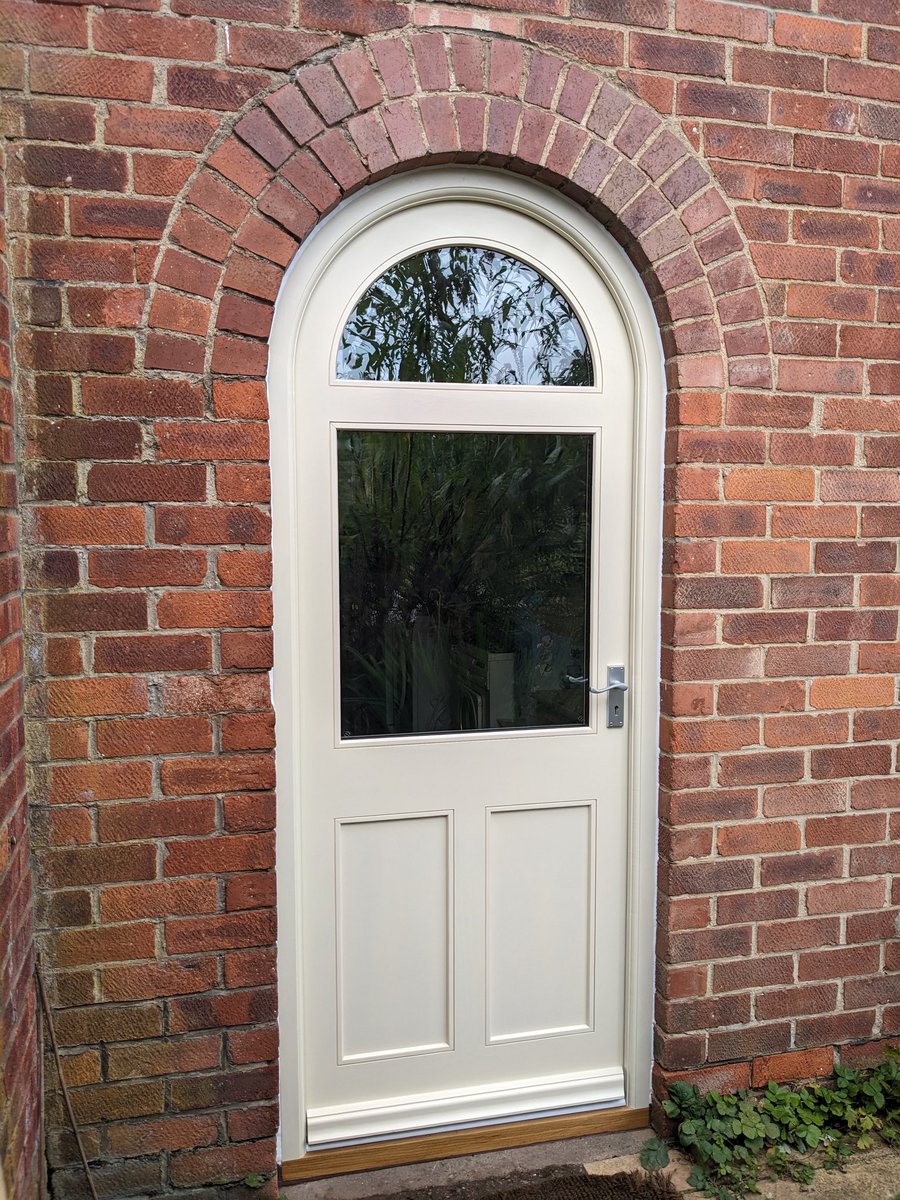 Another arched door and frame fitted today in South Gosforth. A perfect fit. Primed Accoya ready for painting. <a href="/OchiltreeWindow/">Ochiltree joinery</a> <a href="/IoCarpenters/">IOCarpenters</a> <a href="/Guild_MasterC/">The Guild of Master Craftsmen</a> <a href="/Accoya/">Accoya Wood</a>