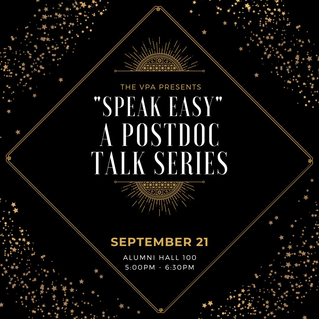 Connect & share with fellow postdocs over some appetizers & drinks during @VandyPostdoc's bi-monthly 'Speak Easy” series from 5-6:30pm next Thursday, September 21 in 100 Alumni Hall. Open to all VU & VUMC postdocs! To learn more and RSVP, please visit: events.vanderbilt.edu/provost/event/…