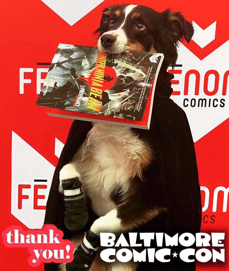 Thank you to all who picked up Hunter Ninja Bear this past weekend at the Baltimore ComicCon! Fēnom Comics truly appreciates your support and trust. Very cool to meet to all! 👍👊😀 #comics #comiccon #cosplay #dogs #comicbooks #graphicnovels