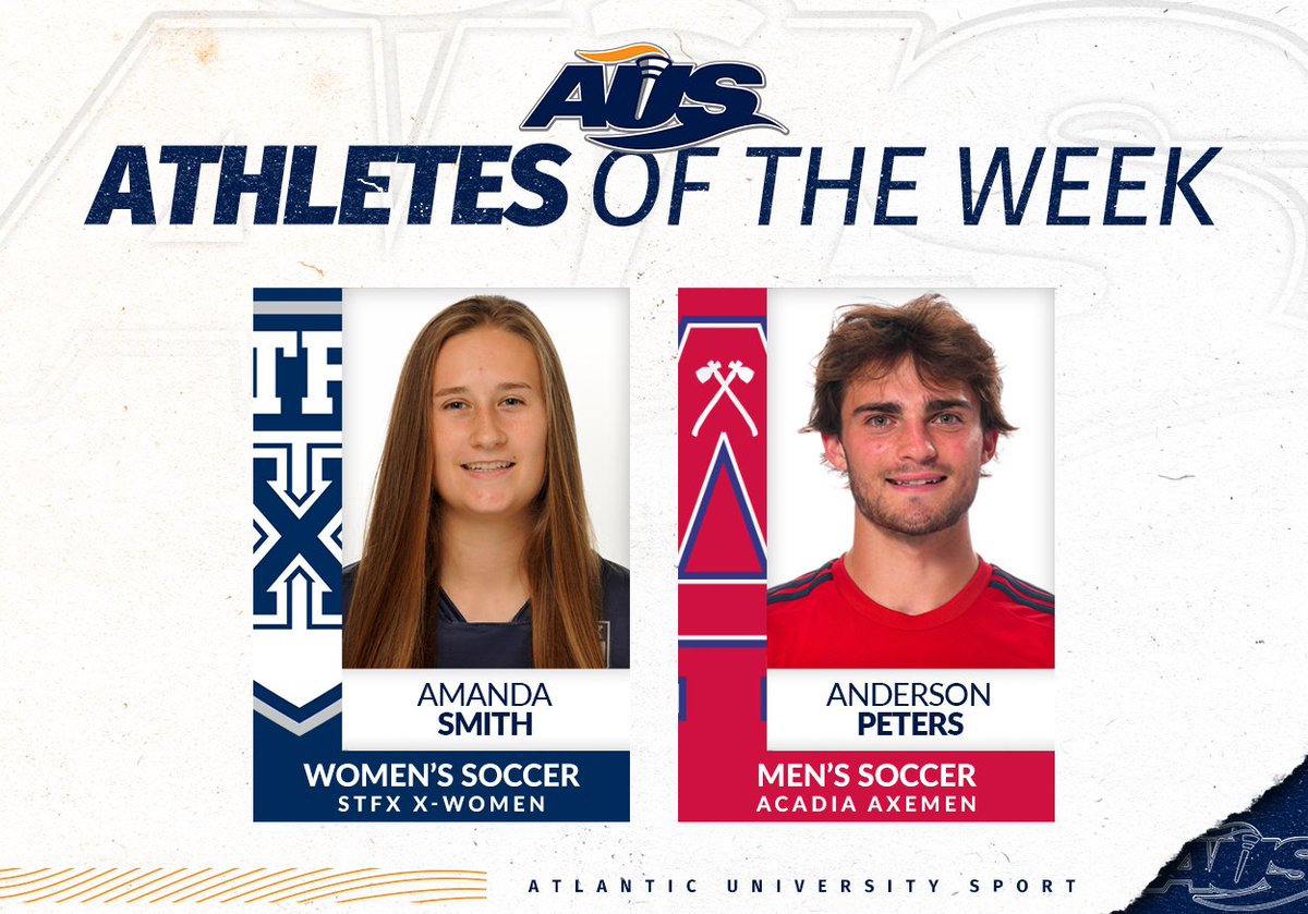 Atlantic University Sport (@aus_sua) on Twitter photo Congratulations to our AUS Athletes of the Week from <a href="/StFXAthletics/">StFX Athletics</a> and <a href="/AcadiaAthletics/">Acadia Athletics</a>!⚽️
FULL RELEASE: atlanticuniversitysport.com/aotw/2023-24/A… Congratulations to our AUS Athletes of the Week from <a href="/StFXAthletics/">StFX Athletics</a> and <a href="/AcadiaAthletics/">Acadia Athletics</a>!⚽️
FULL RELEASE: atlanticuniversitysport.com/aotw/2023-24/A…