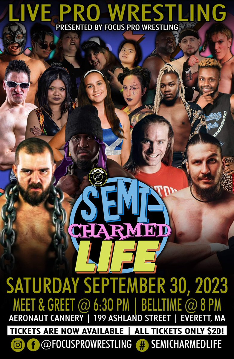 PRO WRESTLING AT THE BREWERY SEPTEMBER 30th - @AeronautBrewing Cannery - Everett, MA

Tix $20
tinyurl.com/Semi-Charmed-L…

#localbrewery #prowrestling #localbusiness #boston #supportindywrestling #everettma #indywrestling #localevent