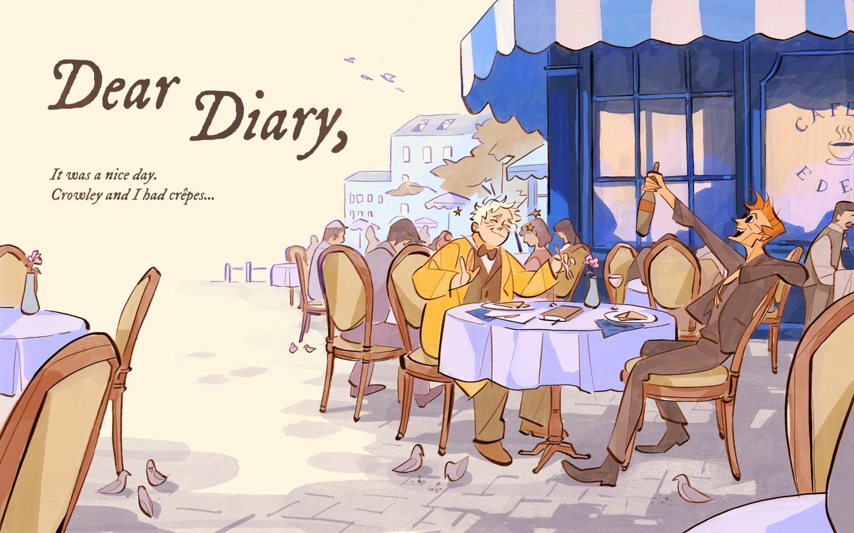 hoshioyo's tweet photo. Dear Diary, today Crowley and I had crêpes…
#goodomens https://t.co/IlE1FYFfPr