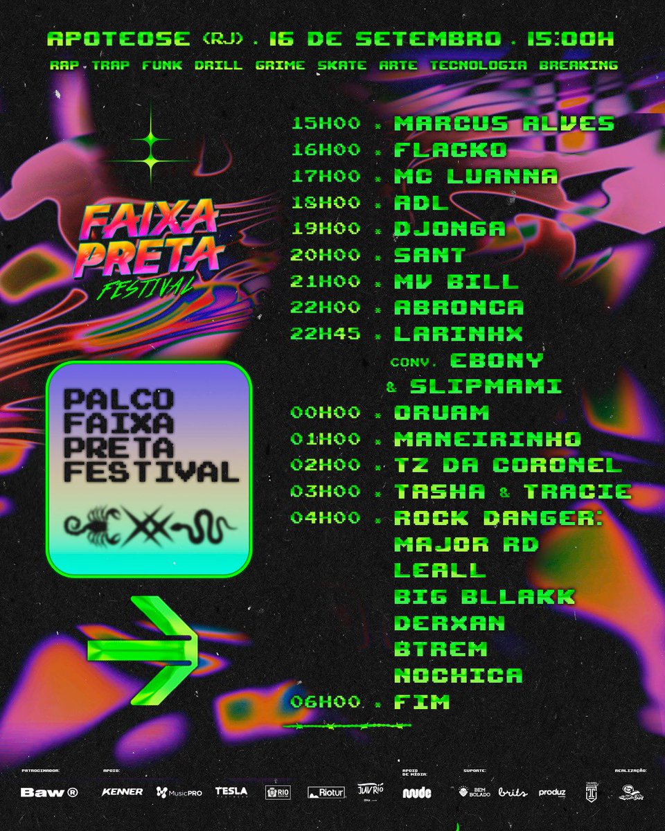 FaixaPFestival's tweet photo. Saiu nossa Time Line meus faixas, compartilhem e marquem os amigos✨

Programem-se cheguem cedo e curtam ao máximo essa nossa segunda edição !

Na próxima quinta-feira 14/09 às 18:00h tem virada de lote, vamos entrar no último lote de ingressos !

Corre no link da bio 🥋🔥 https://t.co/RALLJu7b0u