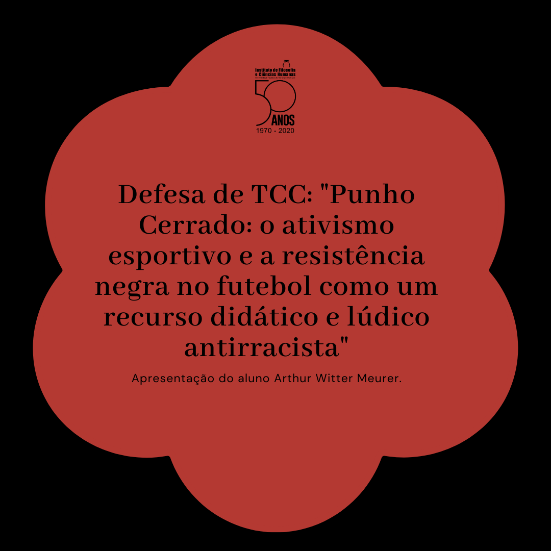 ComunicacaoIfch's tweet photo. 📢 Defesa de TCC de Arthur Witter Meurer no IFCH!
Título: "Punho Cerrado: ativismo esportivo e resistência negra no futebol".
🗓️ 14/09, 14h via Google Meet.
Orientação: Profa. Juliana R. de Vargas.
🔗 Link na bio. #IFCHUFRGS #DefesaTCC https://t.co/UZsqfGc9lk