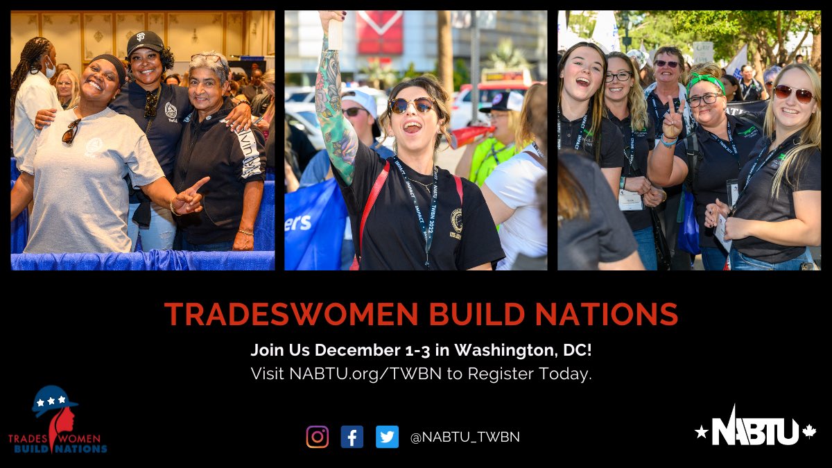 The moment we’ve all been waiting for… Registration for TWBN 2023 is NOW OPEN 🗣️ Visit NABTU.org/TWBN to secure your spot!