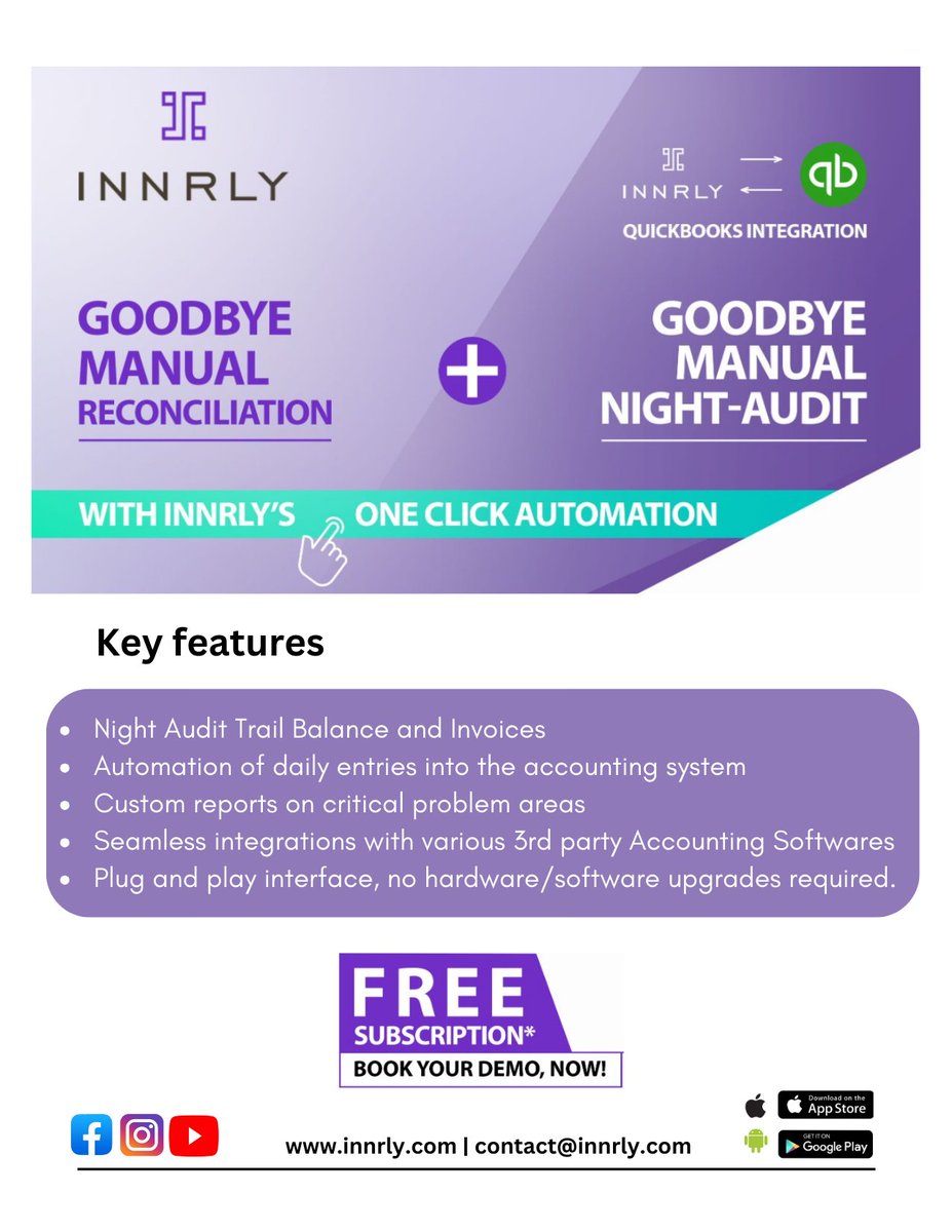 Innrlyy's tweet photo. Enjoy FREE manual reconciliation and night audit modules to streamline your financial processes and guarantee precise reports. 
Explore our website and claim your free demo at: https://t.co/YKcDg7HGhP
#HotelManagementSoftware #hoteliers #CloudSoftware #NightAudit #Reconciliation https://t.co/PtF3CtsNZ0