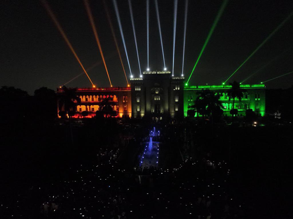 kishanreddybjp's tweet photo. Inaugurated the Dynamic Lighting System of Art College at the iconic Osmania University in Hyderabad, developed under the scheme of Assistance of Central Agencies of @tourismgoi, Govt of India.

The lighting system-laser light show will showcase the OU’s rich history & its contribution in various fields, including the struggle for statehood.