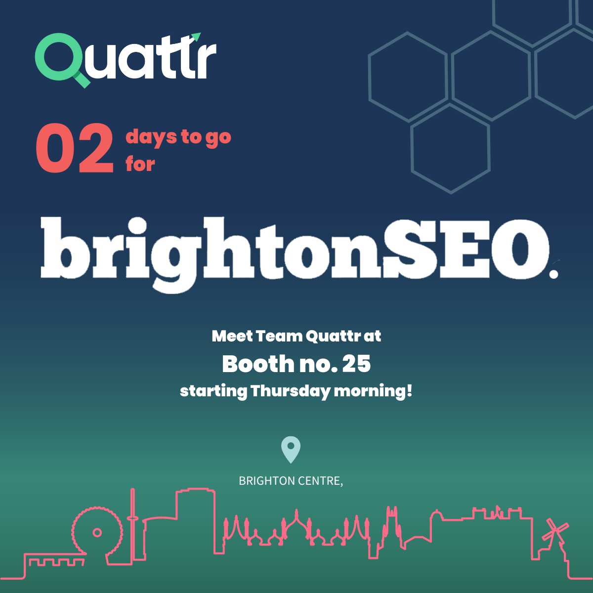 quattr_inc's tweet photo. We are all set to give you an exciting interactive experience at @brightonseo

🤩 See you all at booth no. 25!

#brightonSEO #QuattrBrightonSEO #QuattrEvents https://t.co/64j75luov6