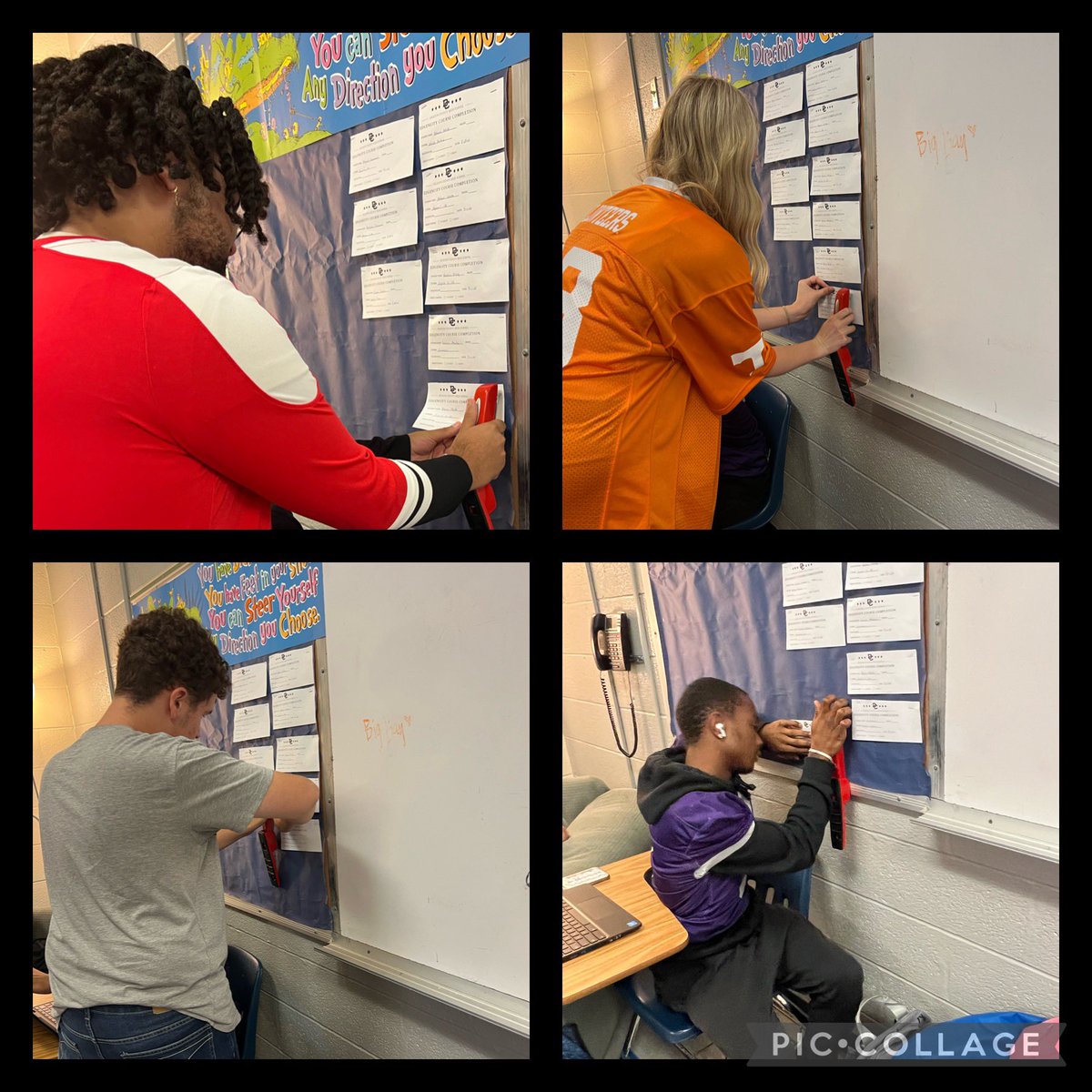 WilsonL1980's tweet photo. Coach Jana’s classroom is the place to be. Students are recognized for their hard work by posting completion slips to the Celebration Board! @DCcougarnation #BestOfTheBest https://t.co/UsqBzS0dXi