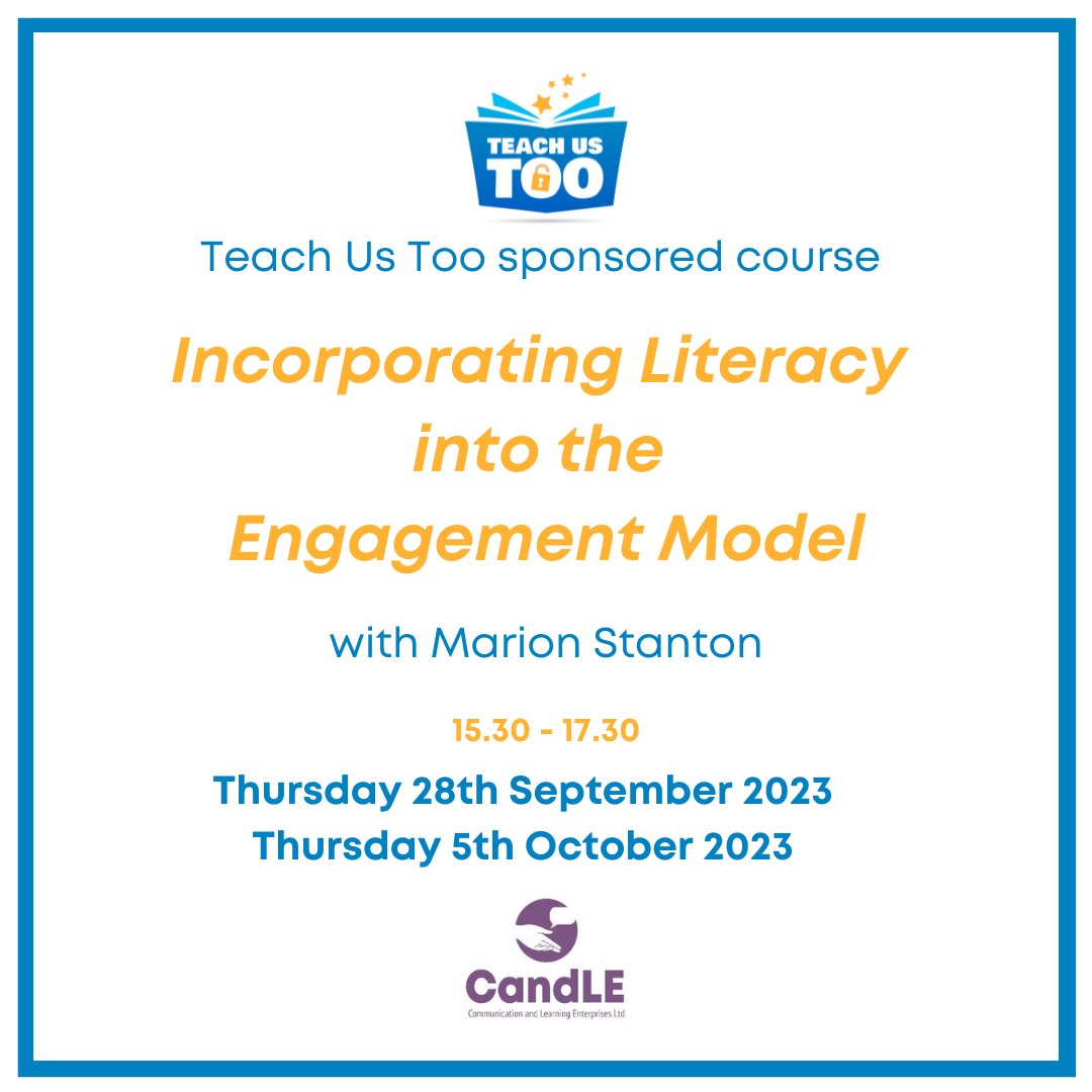 TeachUsToo's tweet image. Would you like to learn more about effective ways to incorporate literacy into the engagement model for your complex learners?  This FREE course is open for registrations now!  Find out more &amp;amp; register here: teachustoo.org.uk/incorporating-…
Please share
#LiteracyForAll #RaiseExpectations