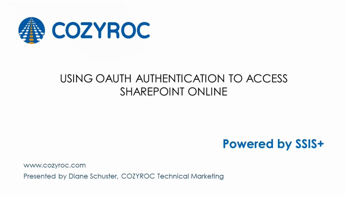 CozyRoc's tweet image. How to use #MSGraph configuration to access #SharePoint online youtu.be/w072I1IhZYE #SSIS #ETL #COZYROC #DataIntegration