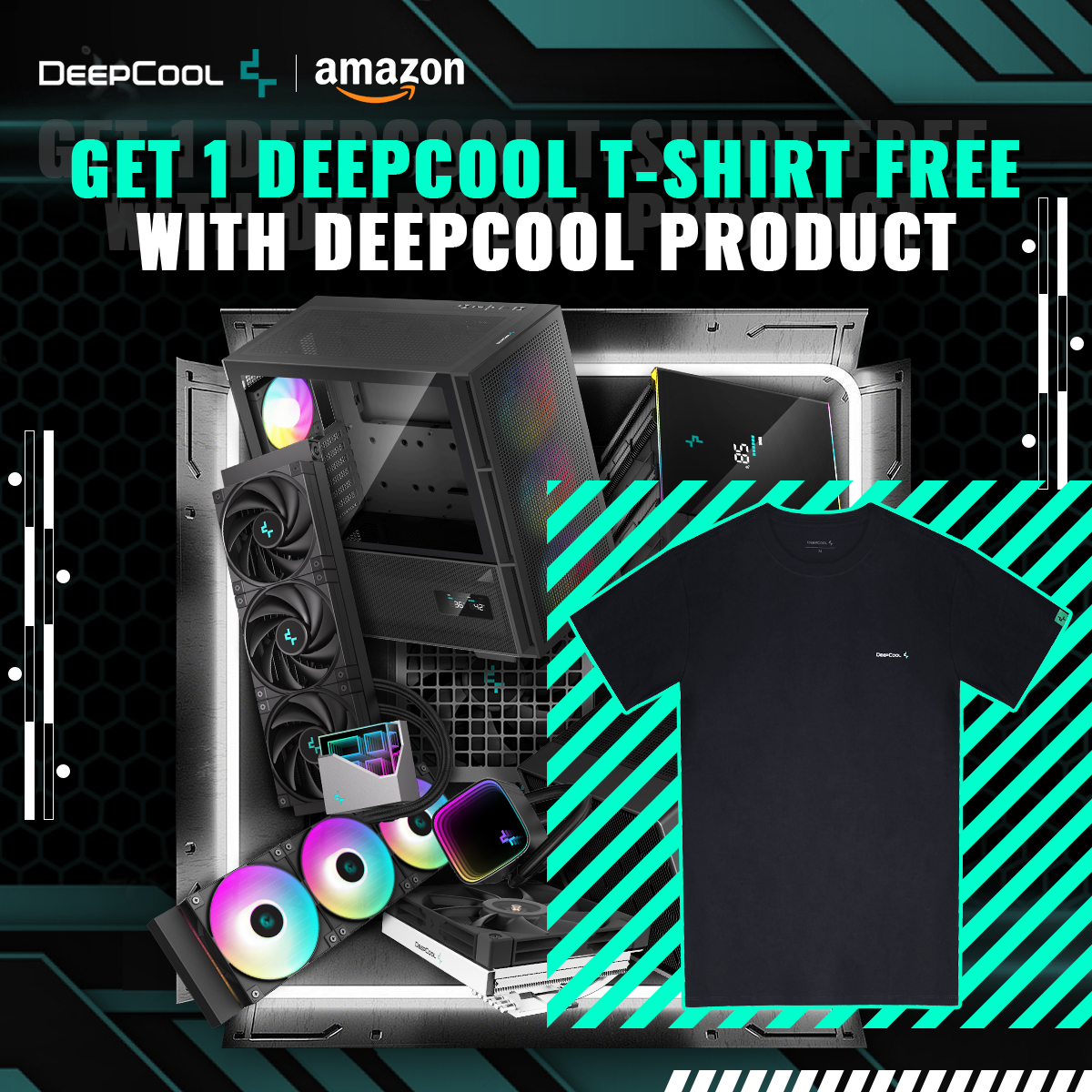 DeepCoolNA's tweet photo. Rep DeepCool outside the game. 😎 For a limited time you can get a FREE DeepCool branded t-shirt when you purchase select DeepCool product on amazon.

Apply coupon at checkout, shirts are while supplies last.

#staycool #deepcool #amazondeal #LS720 #tech #aircooled #aircooler #cpucooler #amd #Intel
