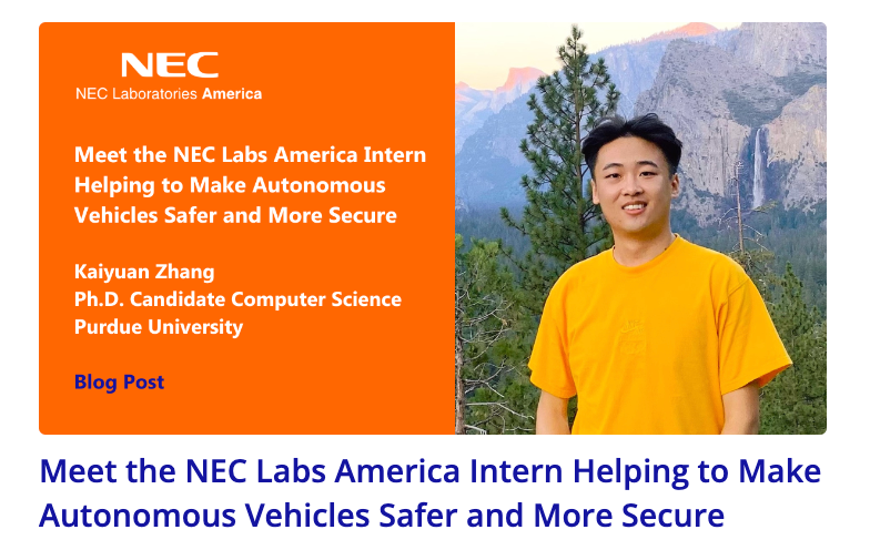 Thrilled to have spent the summer with NEC Laboratories America, Inc., working on cutting-edge research in autonomous vehicle security. Thanks to the team for a productive and valuable internship.
buff.ly/468AiPe
#autonomousvehicles #phdlife  #summerintern #summerresearch