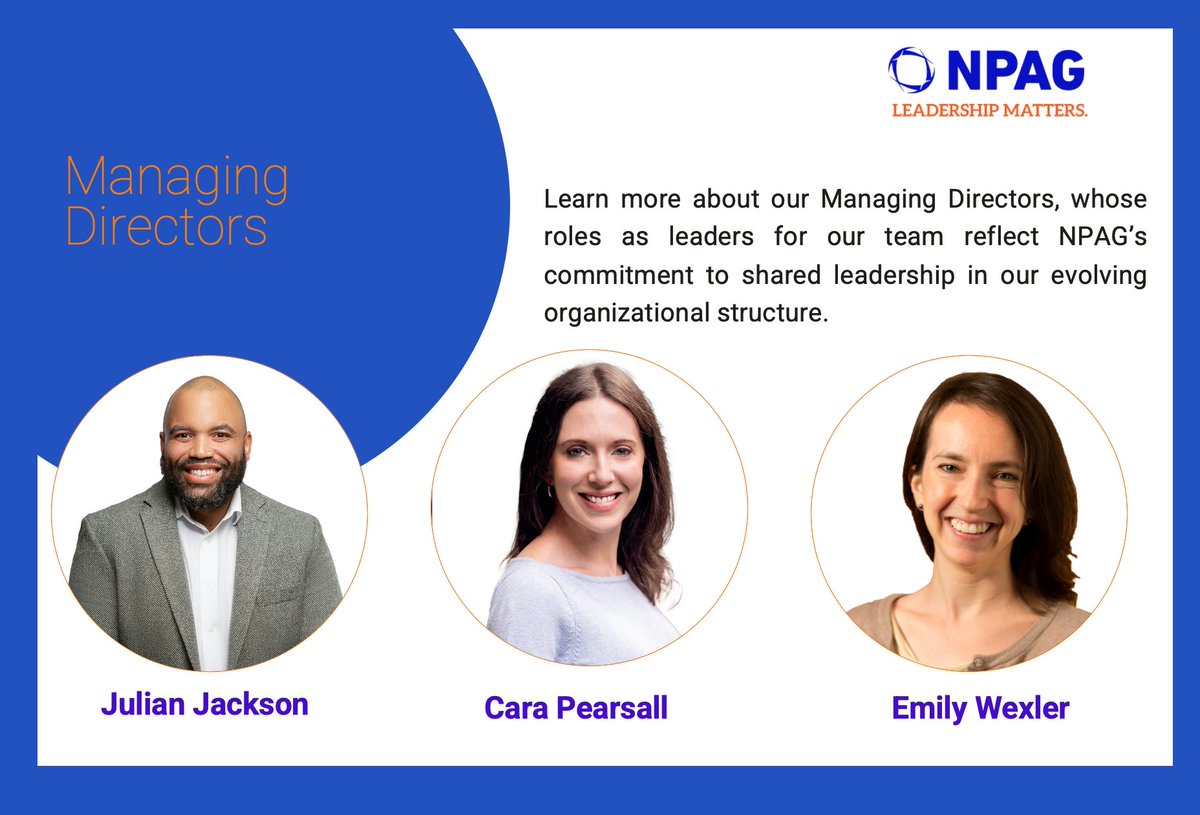 We’re excited about how NPAG is #PoweringImpact for organizations who tackle our communities’ toughest challenges. Follow along to learn more about our Managing Directors, whose roles reflect our commitment to shared leadership in our evolving structure. NPAG.com