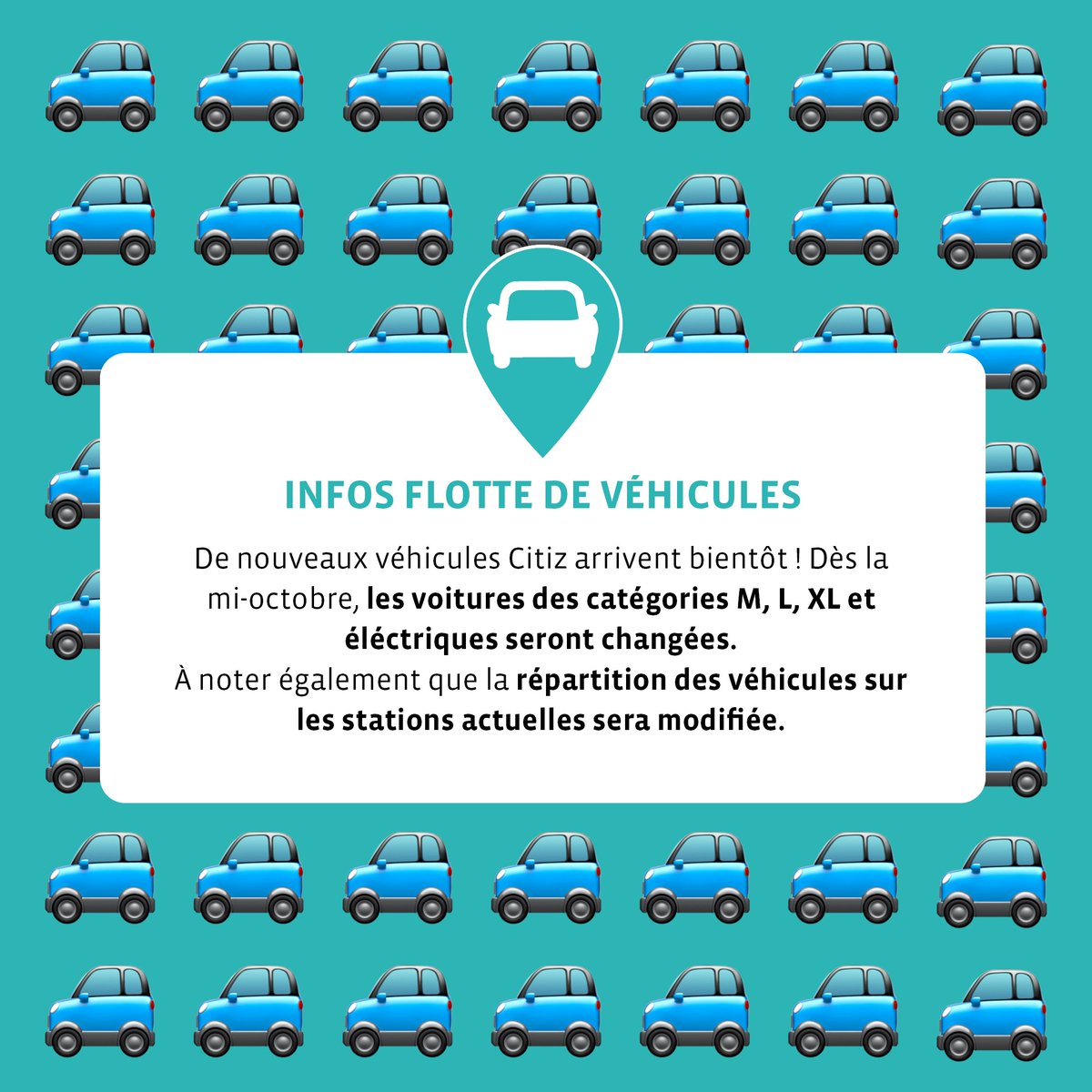 🚨 Quatre ans après l'arrivée de #CitizRennes, la flotte de véhicules se renouvelle ! Nouveaux véhicules, nouvelles stations, nouvelle répartition des voitures et certaines stations agrandies. L' #autopartage se développe à #Rennes. #Mobilité #MobilitéDurable 🚙