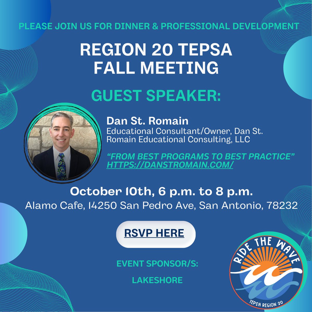 Are you in Region 20?? Don't miss this TEPSA Region 20 Fall Dinner on October 10th! 🌊 #RideTheWave
RSVP here: forms.gle/VEsepPg4acumsT…
#WeLeadTX