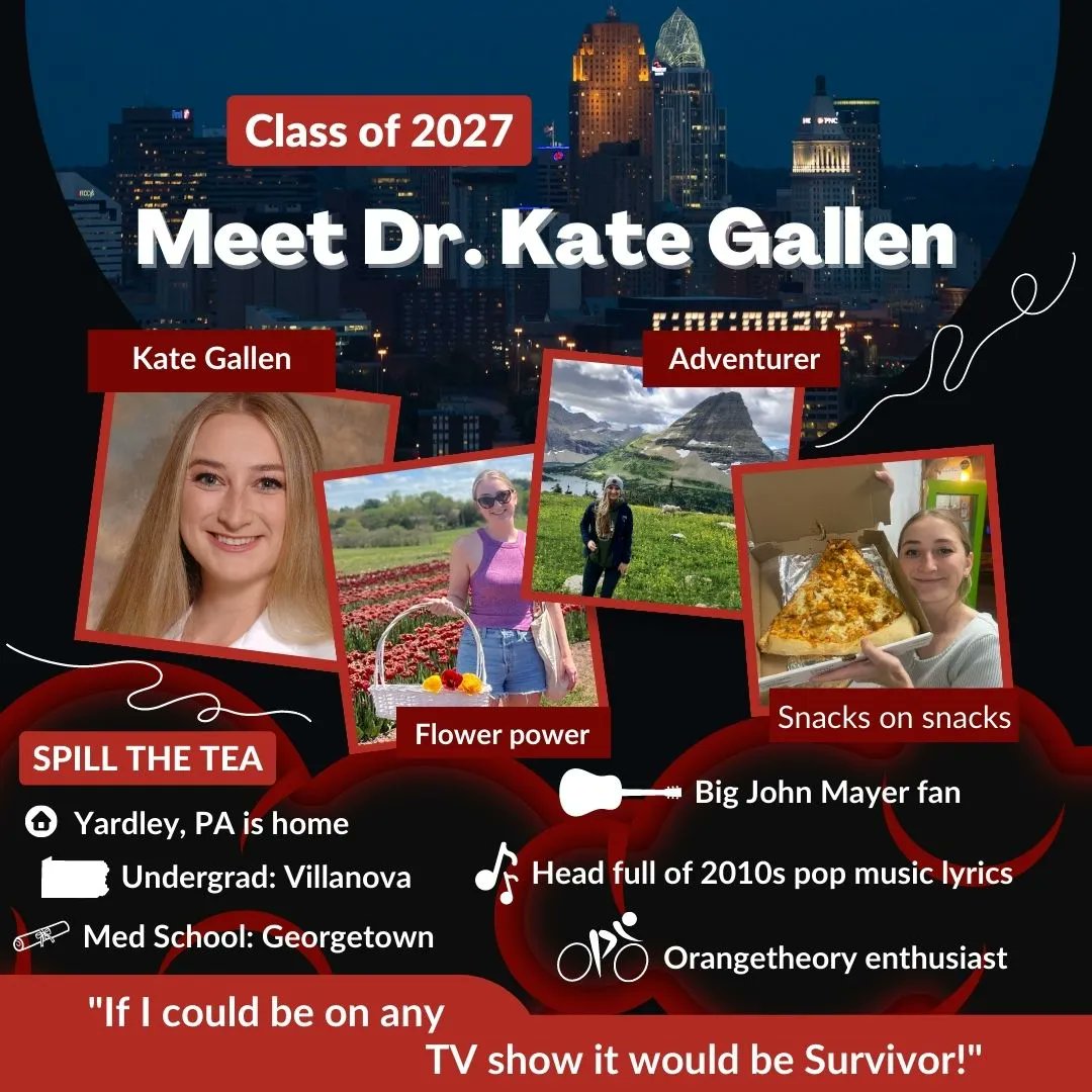UC EM Residency (@tamingthesru) on Twitter photo Dr. Gallen is from the Philly suburbs & attended <a href="/VillanovaU/">Villanova University</a> then <a href="/GUMedicine/">Georgetown Medicine</a> (where do her basketball loyalty lie?). She plans to pursue population health & #SocialEM. You can find her eating everything bagels, listening to John Mayer, & trying to resist Love Island UK. Dr. Gallen is from the Philly suburbs & attended <a href="/VillanovaU/">Villanova University</a> then <a href="/GUMedicine/">Georgetown Medicine</a> (where do her basketball loyalty lie?). She plans to pursue population health & #SocialEM. You can find her eating everything bagels, listening to John Mayer, & trying to resist Love Island UK.