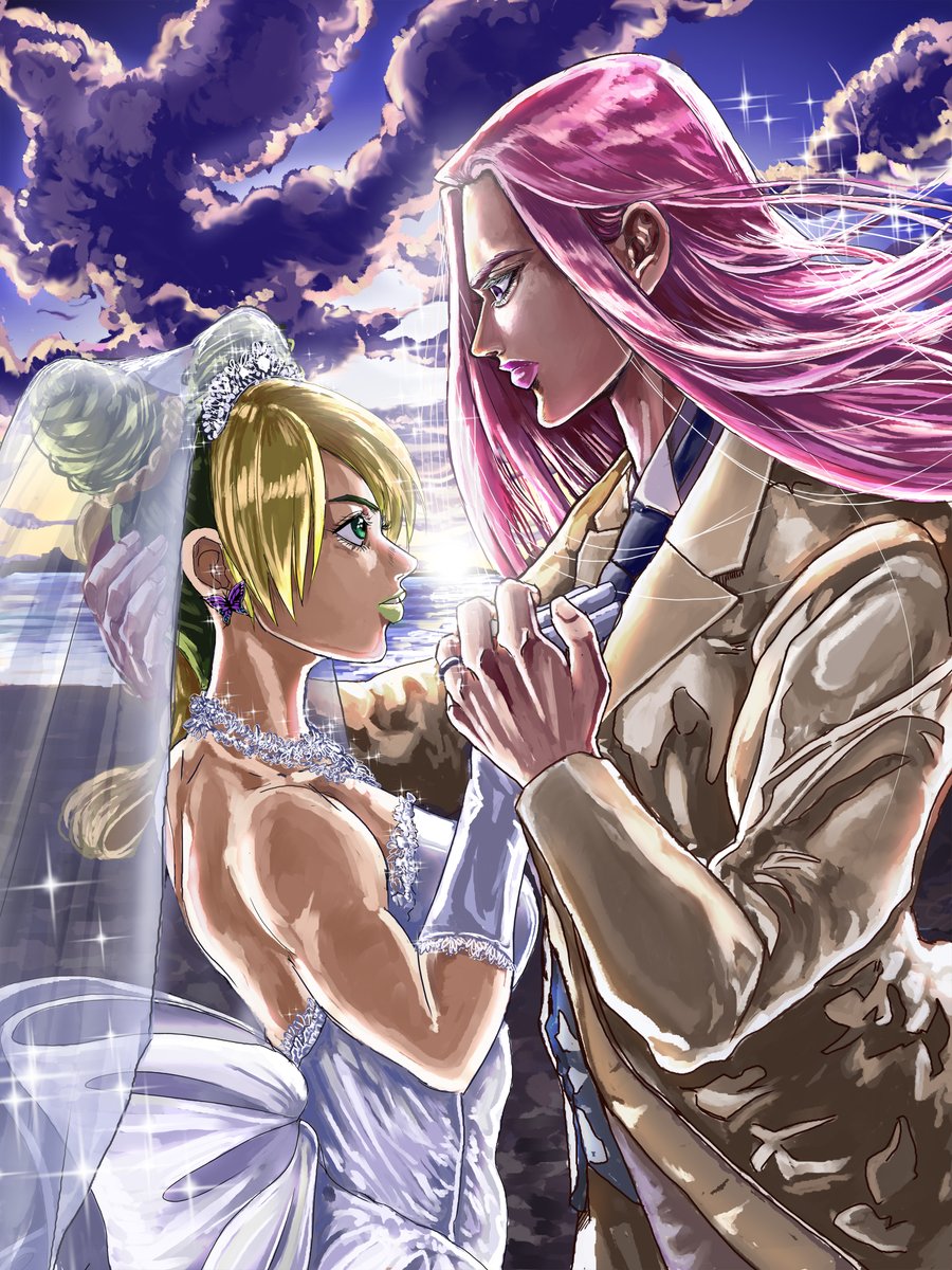 eri_ma28050's tweet image. アナスイさんが徐倫に「ドキドキしてるだろ？」って胸に手を当てさせるシーンが好きで…。
#jjba #jolysui #アナ徐