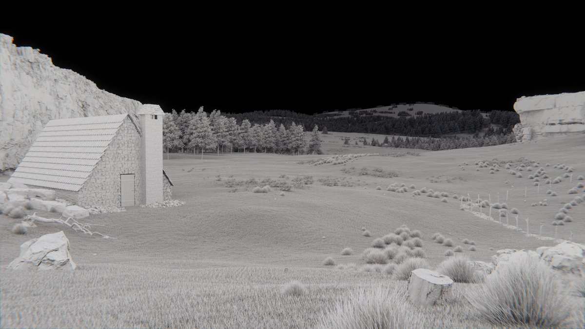Paysage Aveyronnais réalisé à 100% avec Blender (modé + shader + scatter + lighting + rendu + compo).

#blender #blender3d #b3d #landscape #paysage