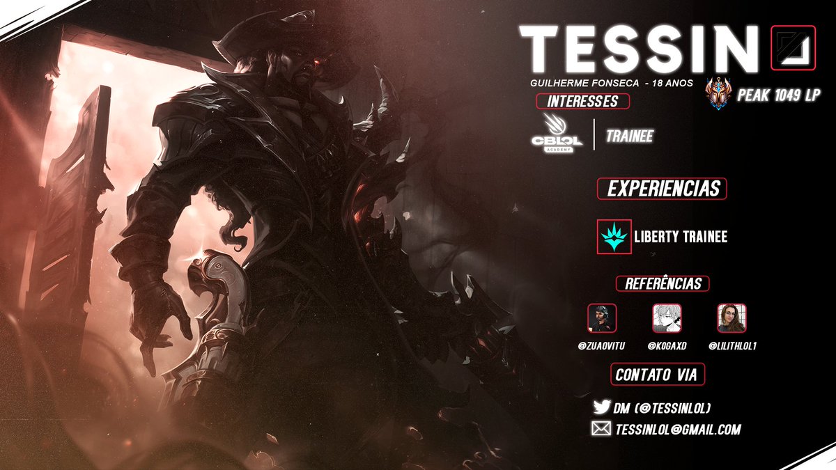tessinlol's tweet photo. Gostaria de me anunciar como Free Agent para propostas para o CBLOL Academy/ Trainee para o ano de 2024.

Contato: DM/Email
Referências: @Zuaovitu @k0gaxd @Lilithlol1 
Rt's: Muito apreciados ❤❤❤
Arte: @Snowy_2B https://t.co/mq0oM4GNgH