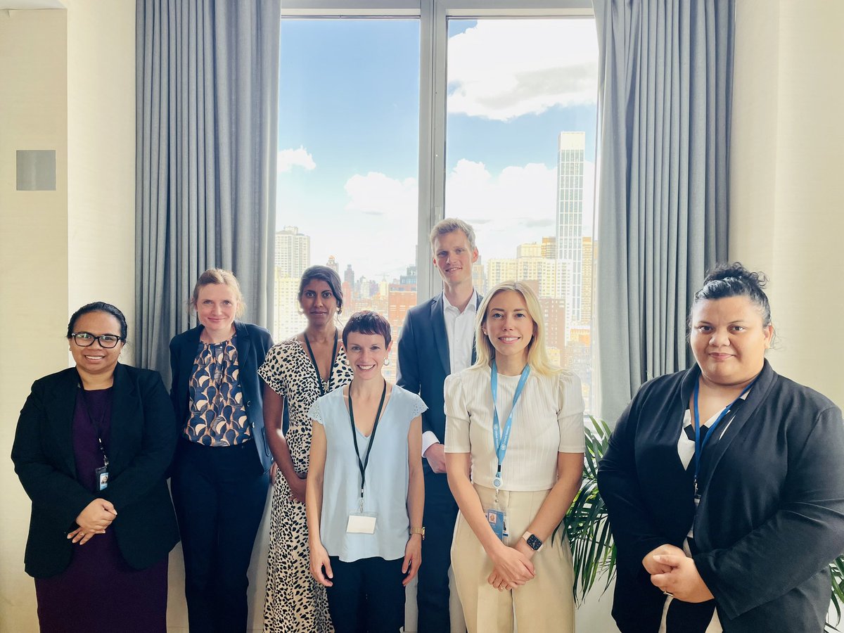 BeatriceMosello's tweet photo. Great to meet with colleagues from @GermanyUN @NauruMissionUN to discuss priorities and next steps to advance the #climate #peace and #security agenda ahead of #UNGA78 and #COP28 ! With @JanVivekananda @ClimateDiplo @adelphi_berlin https://t.co/EfbM3mPefA