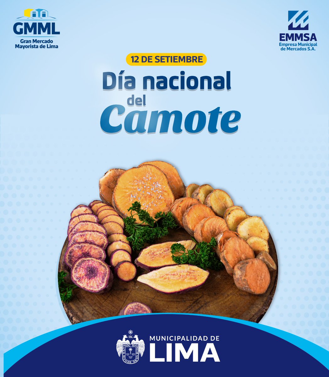 𝗙𝗘𝗟𝗜𝗭 𝗗𝗜́𝗔 𝗡𝗔𝗖𝗜𝗢𝗡𝗔𝗟 𝗗𝗘𝗟 𝗖𝗔𝗠𝗢𝗧𝗘 🎉
Encuentra muchas variedades de #camote como el amarillo, morado, yema de huevo y jonathan (amarillo dulce), en el Gran Mercado Mayorista de Lima, #GMML.