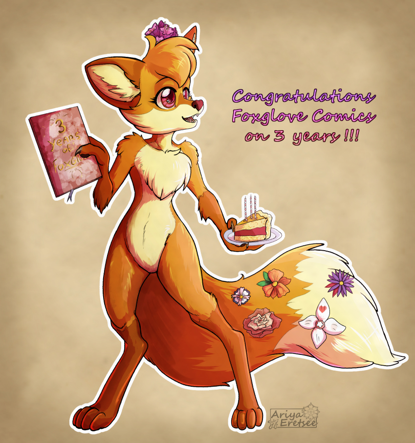 AriyaEretsee's tweet photo. Oh hey, I still live! With the @FoxgloveComics collective turning 3 years a couple days ago, a good time to peek from under my rock ... no I did not forget to upload ... ;_; you have no proof! 
#FoxgloveComics #Webcomics #furryart https://t.co/gueo9fSRze