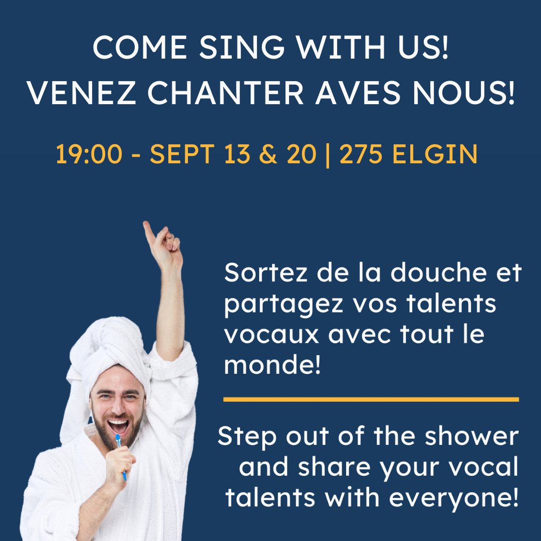 Come join the Ottawa Gay Men's Chorus for our Fall term in our 37th Season. No auditions. Meet new people, learn music and have a good time!

If you can't attend this open rehearsal but are interested in joining the Chorus, please contact us at admin@cgogmc.ca.