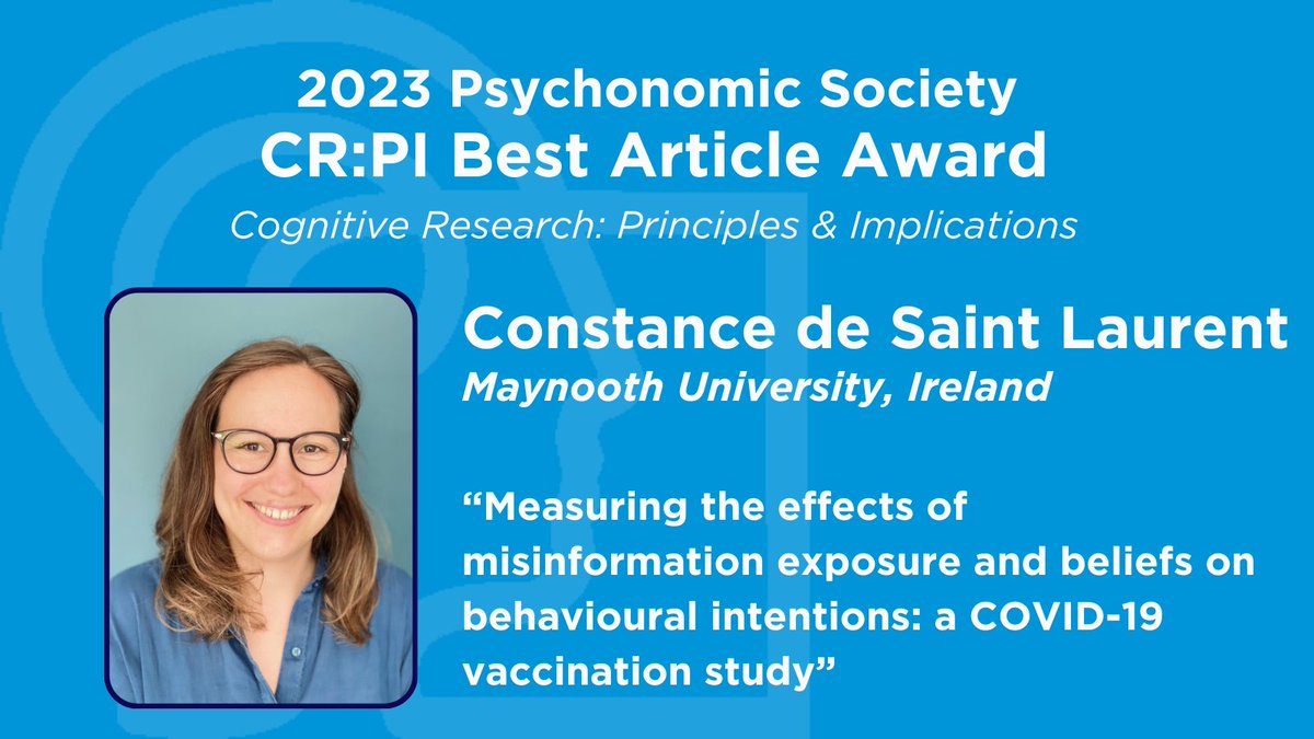 Psychonomic Society (@psychonomic_soc) on Twitter photo Congratulations to Constance de Saint Laurent and her co-authors for receiving the Psychonomic Society’s 2023 Best Article Award for CR:PI! You can read their award-winning article online at bit.ly/3RcTG9I. Congratulations, Constance! <a href="/MUpsychdept/">MU Psychology</a> #goCRPI Congratulations to Constance de Saint Laurent and her co-authors for receiving the Psychonomic Society’s 2023 Best Article Award for CR:PI! You can read their award-winning article online at bit.ly/3RcTG9I. Congratulations, Constance! <a href="/MUpsychdept/">MU Psychology</a> #goCRPI