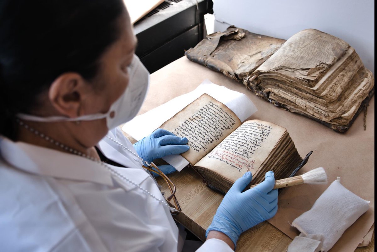 JasonSohigian's tweet photo. Armenian Museum of America’s cooperation with @MashtotsM expanded thanks to a grant from @bankofamerica as part of its #ArtConservationProject, which will support restoration of 21 illuminated manuscripts in our collection. The cleaning of these #rarebooks is underway in Boston. https://t.co/FP3QKKJoqF
