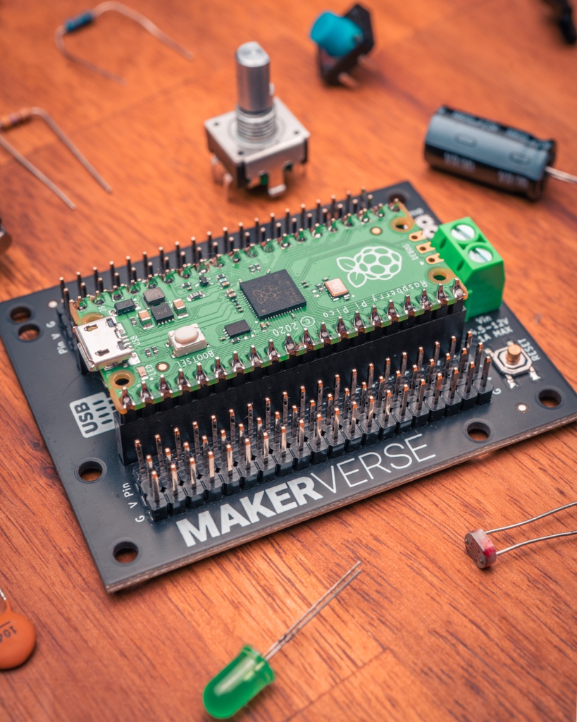 CoreElecAU's tweet photo. Treat your next #Pico project to a versatile and polished home with the #Makerverseโข #Breakout Board for Raspberry Pi Pico. Featuring:
โข External power terminals
โข Reset button
โข GPIO breakouts
โข Dedicated servo connections
Learn more here: https://t.co/BX1anq3ntP https://t.co/0Kp8GiLdvL
