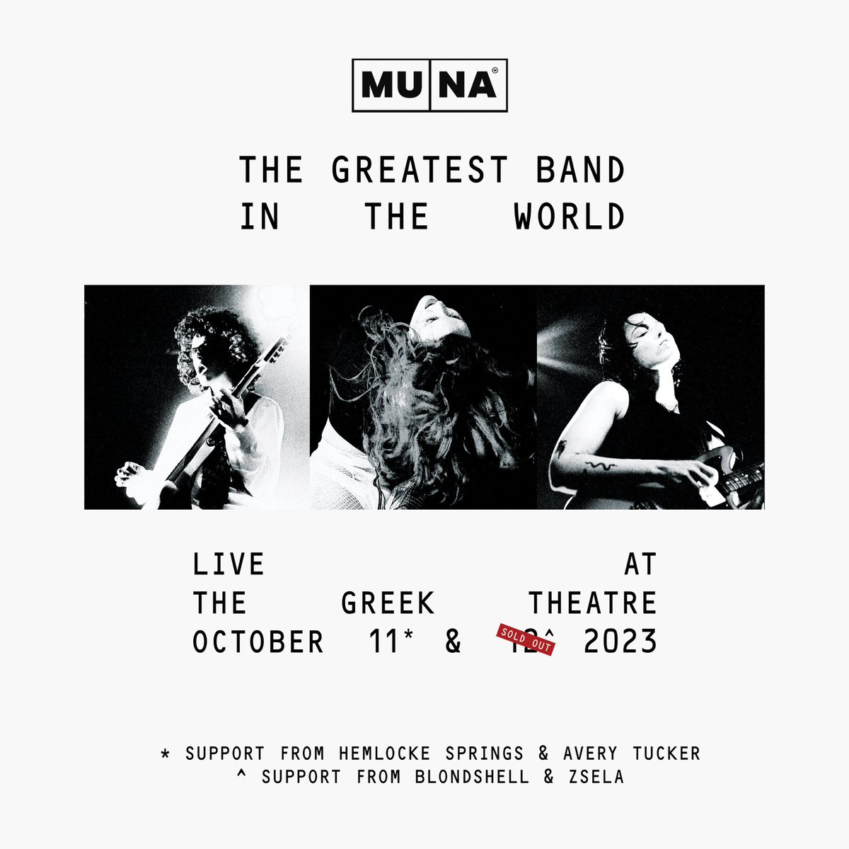 we're very excited about the support acts we’ve got for our shows at the greek. link in biography (tickets only avail for oct 11 show). see you next month, LA.