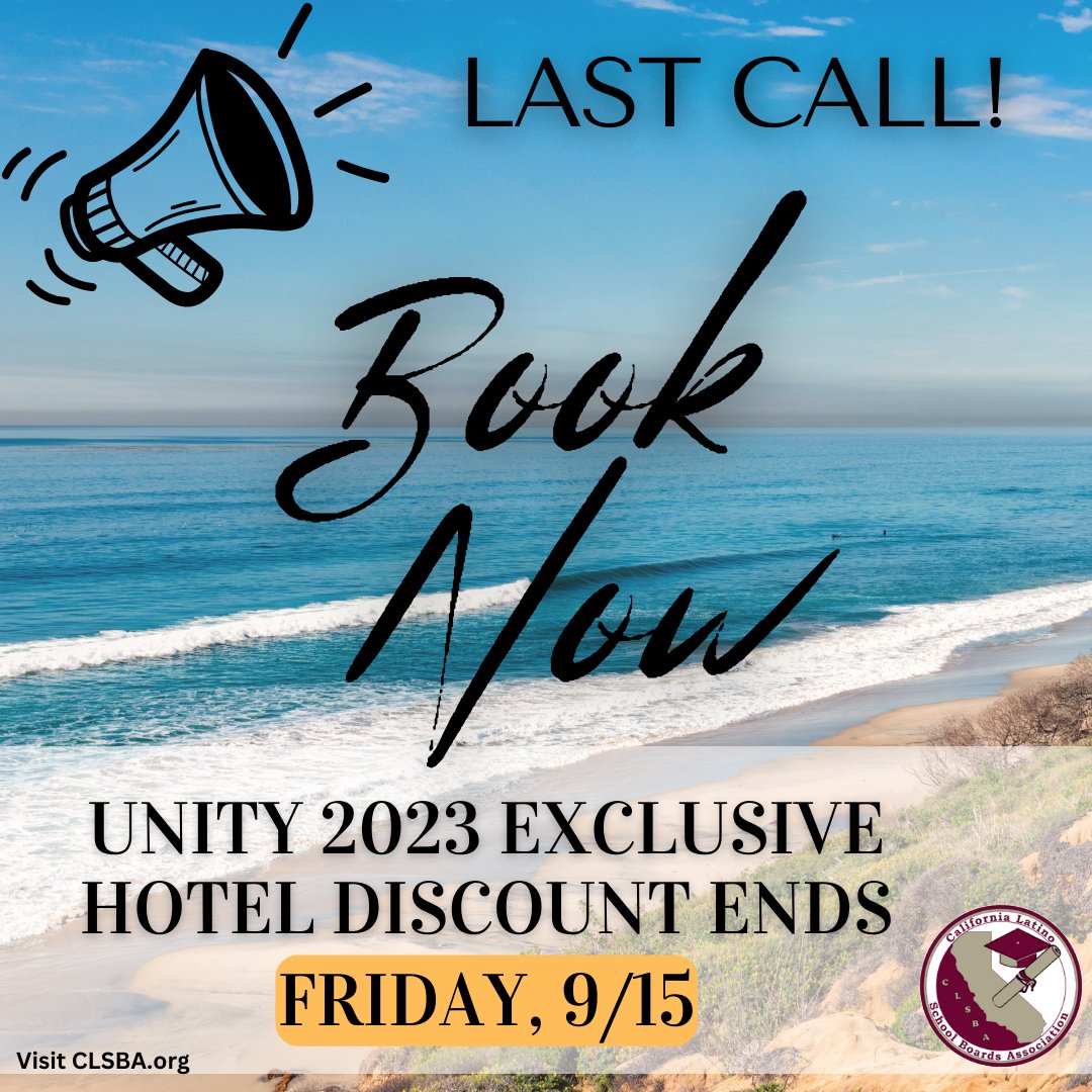 CLSBA's tweet photo. π¨ Time's running out! Secure your #CLSBAUnity2023 hotel discount before the deal ends - THIS FRIDAY for the best exclusive rates!
Book Here: https://t.co/L04PkeLQjR https://t.co/eztG5f5iMX