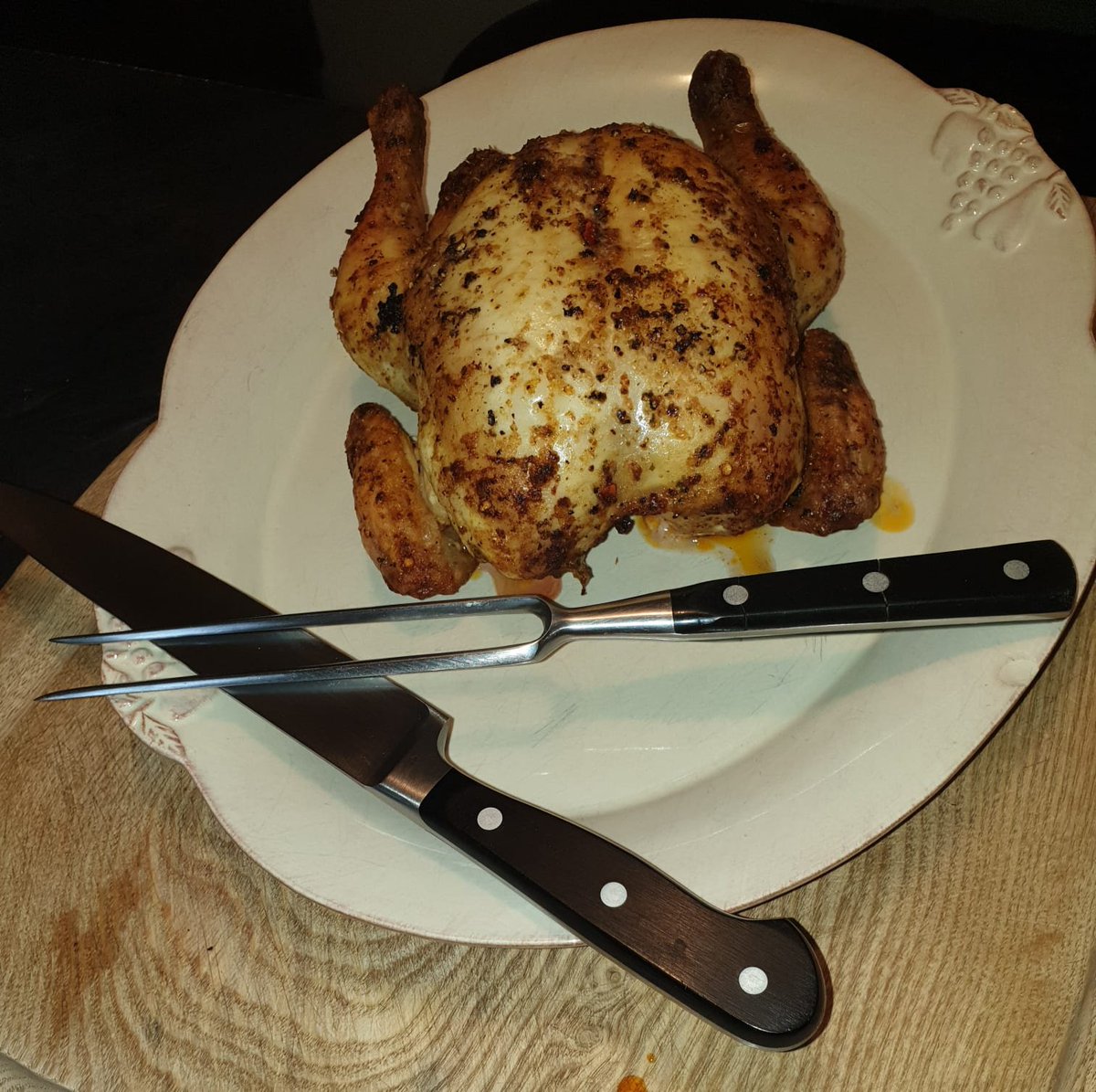 NFButchers's tweet photo. More feed back from a happy customer he had one of our spatchcock chickens in a lemon ginger and chilli glaze looks amazing 😍 https://t.co/c38YLLmC9s