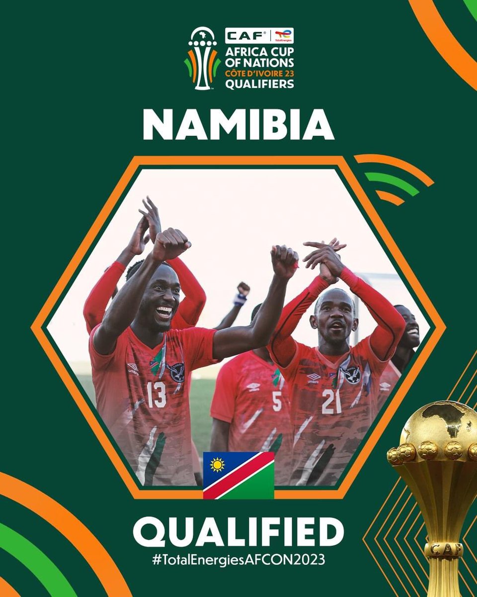 QUALIFIED ✅🇳🇦

Congratulations to the players, Coach Collin Benjamin and his technical team for a job well done. 

#AFCON2023Q