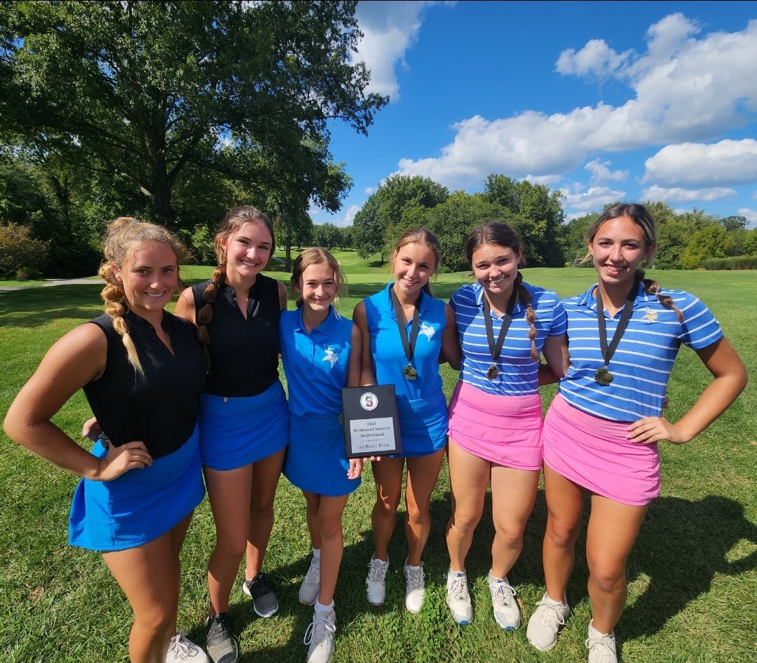 FHHLadyViksGolf's tweet photo. Rock. Summit Invitational at Crescent Farms GC... Champs!!! Team score 300!! @HMottert 4th w/ 72, @Binchiostro &amp; @jcampbell706 tie 5th w/ 73's, Kinsley W. 16th w/ 82, @brookelewiis cards an 84, &amp; @MeganReddy10 turns in 91. Great day &amp; better fits! #unmatcHed https://t.co/n1rLjVIzVN