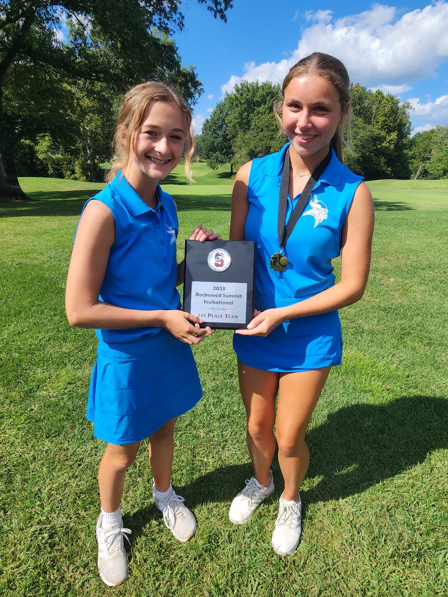 FHHLadyViksGolf's tweet photo. Rock. Summit Invitational at Crescent Farms GC... Champs!!! Team score 300!! @HMottert 4th w/ 72, @Binchiostro &amp; @jcampbell706 tie 5th w/ 73's, Kinsley W. 16th w/ 82, @brookelewiis cards an 84, &amp; @MeganReddy10 turns in 91. Great day &amp; better fits! #unmatcHed https://t.co/n1rLjVIzVN