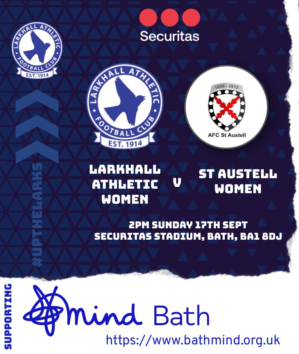 Next game up we'll be hosting our friends from Cornwall <a href="/AFCSTAUSTELL/">AFC St Austell</a>. Come and support tier 5 #womensfootball in #Bath 

Sponsored by @BathMind a local and independent mental health charity, operating in Bath and North East Somerset.