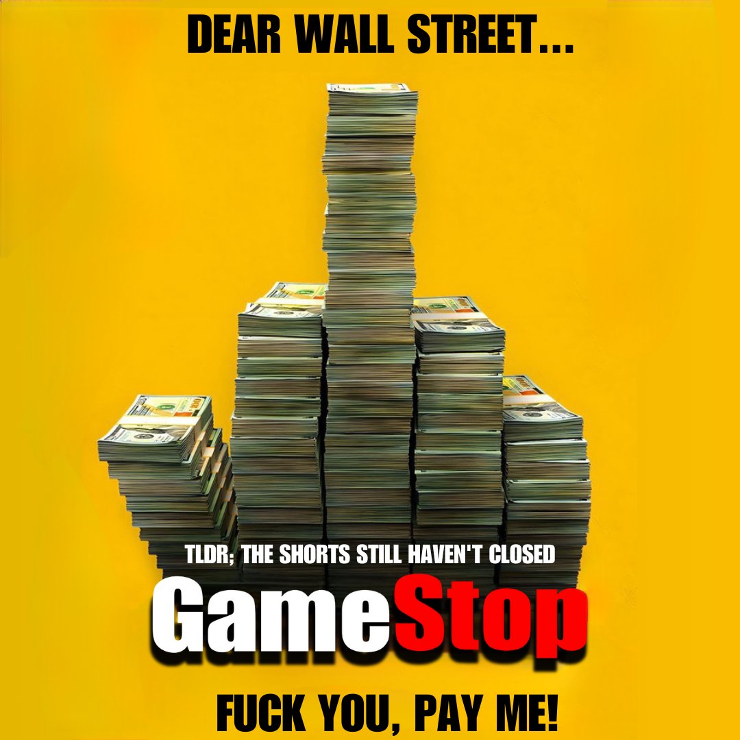 2r0v3's tweet photo. @DumbMoneyMovie #CANTSTOP #WONTSTOP #FORGETABOUT #GAMESTOP $GME
TLDR; the shorts still haven't closed https://t.co/cYTJjNQohi