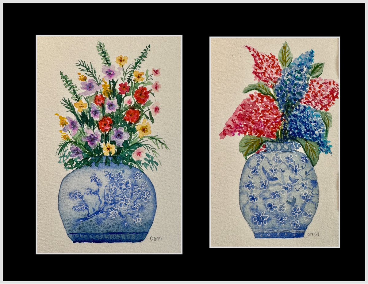 maricris_Artist's tweet photo. Blue vases with blooming flowers #watercolorpainting #watercolorart #watercolorjournal #watercolorjourney #grateful #skillshare #skillshareproject #skillshareclass #taught by @sukilopi @skillshare #artappreciation #artwork #artjournal #artjourney #artgallery #artoftheday https://t.co/6k4NWndVge