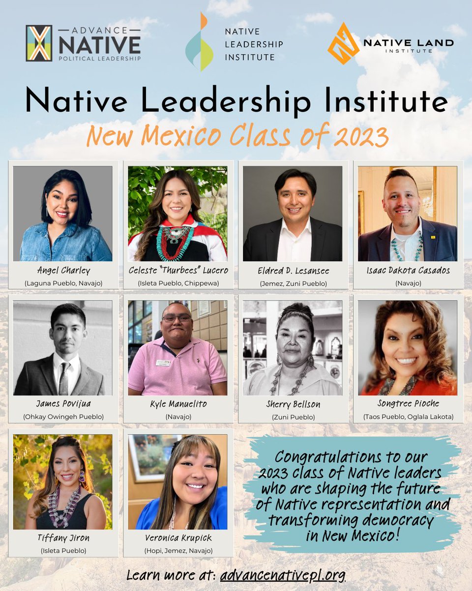 advancenativepl's tweet photo. ☀️ Congratulations &amp; welcome to our 2023 class of leaders who are shaping the future of Native representation &amp; democracy in New Mexico! 🌶️

We’re honored to host our first in-person class of the #NativeLeadershipInstitute in Santa Ana Pueblo, NM.

#NLINewMexico2023 https://t.co/FY8M6aftmg