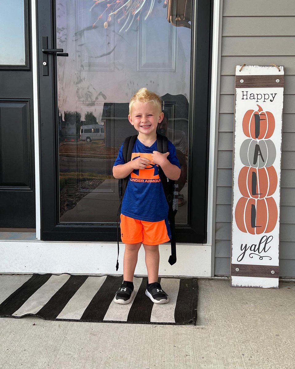 Crew’s first day of Preschool! We love you, dude! @SMSU_CoachSmith