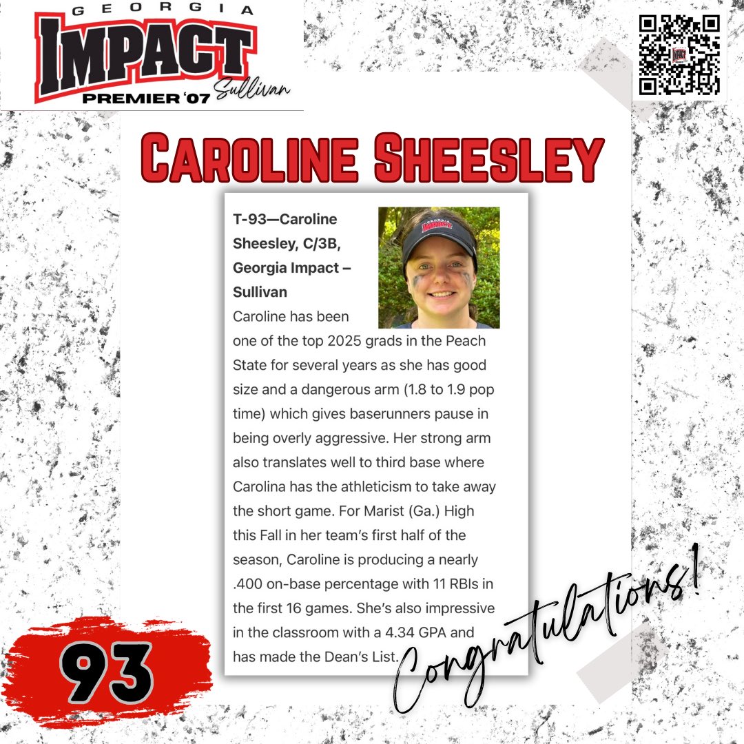 Impact_Sullivan's tweet photo. Next up, #93 @carolinesheesl1. Can’t steal on our Sheesley. Doubled with a hot bat💥🥎
Congrats, C! https://t.co/LeaqIr1eRg