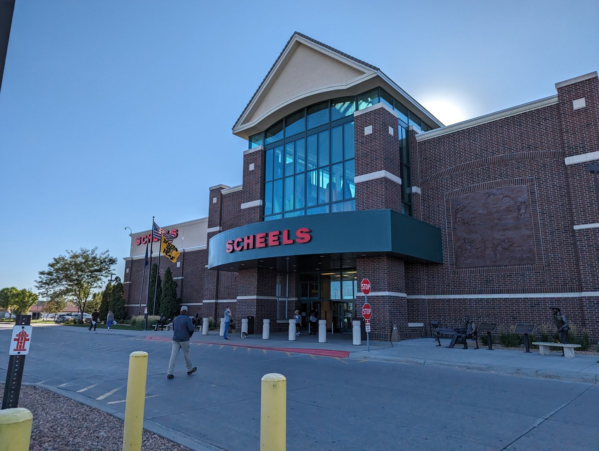 cwganssle's tweet photo. Visiting Fargo, ND because I'm speaking at an event tomorrow morning and I had some time to kill so I thought I'd check out this store called @SCHEELS. 😳

I'm kind of blown away.

Almost every employee that made eye contact with me said hi to me and/or asked if they could help me find anything. If this place has one Yeti mug, (as an example), they have everything Yeti sells. I've never seen inventory of products in a physical store like I saw here. 

My son would go crazy over the entire wall and a half of baseball gloves.

Looking for Hoka or Sorel? Ariat, Carhartt, or Kuhl? I think they have the entire line of all of these brands.

The whole place was clean. All the shelves are organized neatly. There's employees everywhere. It's as if I found a retail store that actually cares about the customer and has product to buy.

How do I get one of these in Georgia?