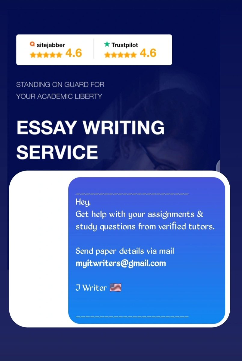 myacademicwrit1's tweet photo. Get writing help on any subject and assignment type - send the instructions for your Paper/Essay to myitwriters@gmail.com

#rideruniversity
#rideruniversitymusicaltheatre
#rideruniversity
#rideruniversity https://t.co/9V4nHvhVxQ