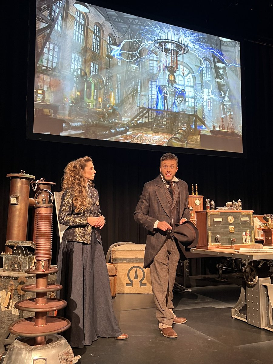 MichaelMack's tweet photo. It’s great that the actors, the film crew, and many friends are present! I can’t wait to see the reactions of our guests who will witness Nikola Tesla pioneering a groundbreaking invention with the assistance of the Adventure Club of Europe. #MACKMagic https://t.co/2m3CcQZdaw
