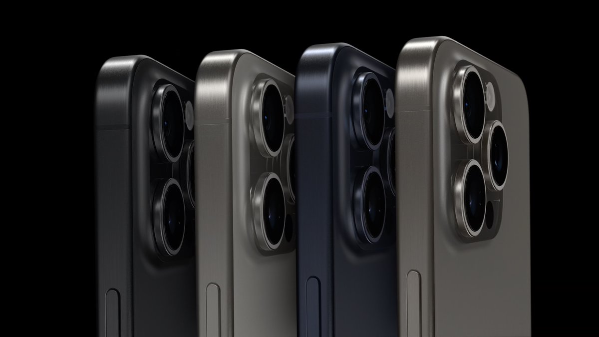 igyaan's tweet photo. Apple Launches Apple iPhone 15 Pro and Pro Max
- Grade 5 Titanium Body 
- PVD Coating 4 Colors 
- Black, White, Blue and Natural
- Titanium In Both 15 Pro and 15 Pro Max
- Lightest Pro Models 
- More Repairable 
- New Action Button (Replaces Mute Switch)
- Super Retina XDR Display 
- Pro Motion 
- A17 Pro Apple Silicon (3nm)
- Hardware Accelerated Ray Tracing
- USB C - 10 Gigabit (USB 3)
- Improved 48 MP Main 
- Portrait with Focus and Depth Control 
- 3X Optical Zoom FOr Pro 
- 5X Optical Zoom For Pro Max ( 120MM )
- 12 MP UltraWide With Macro 
- 4k 60fps Pro Res Raw 
- Video Recording Directly to External Drive 
- Spatial Video Capture for Vision Pro 
- Starts $999 for Pro $1199 for Pro Max

#iPhone15Pro #AppleEvent #iGyaan