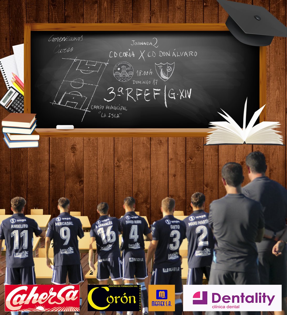⚽️ | 3ª RFEF | 🗂️ | GRUPO XIV | <a href="/latercera/">La Tercera</a> 
🟩 | JORNADA 2
🗓️ | 17-SEP-23 | 🕕 | 18:00H.  
🏟️ | Estadio Municipal "La Isla" | 🏘️ | CORIA 
💙🤍 <a href="/CDCORIA/">Club Deportivo Coria</a> ✖️ <a href="/CD_DonAlvaro/">C.D.Don Álvaro</a> 💚💙
👩‍🏫"Comienzo de curso 2023/24 en Coria" ⚽️