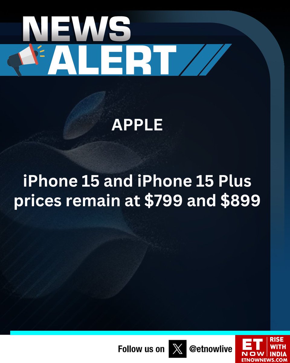 ETNOWlive's tweet photo. #AppleEvent | iPhone 15 and iPhone 15 Plus prices👇

#iPhone15plus #iPhone15 @Apple https://t.co/1PTD17Hoq9