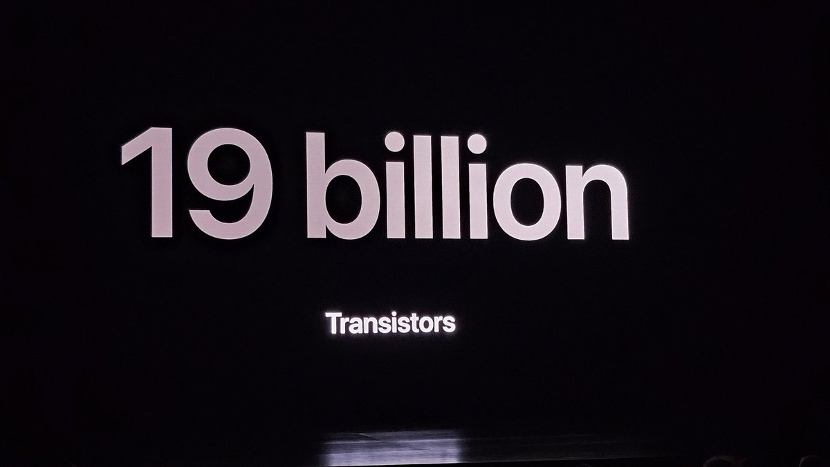 A17 Pro has 19 billion transistors and is the first 3 nanometer process. #AppleEvent